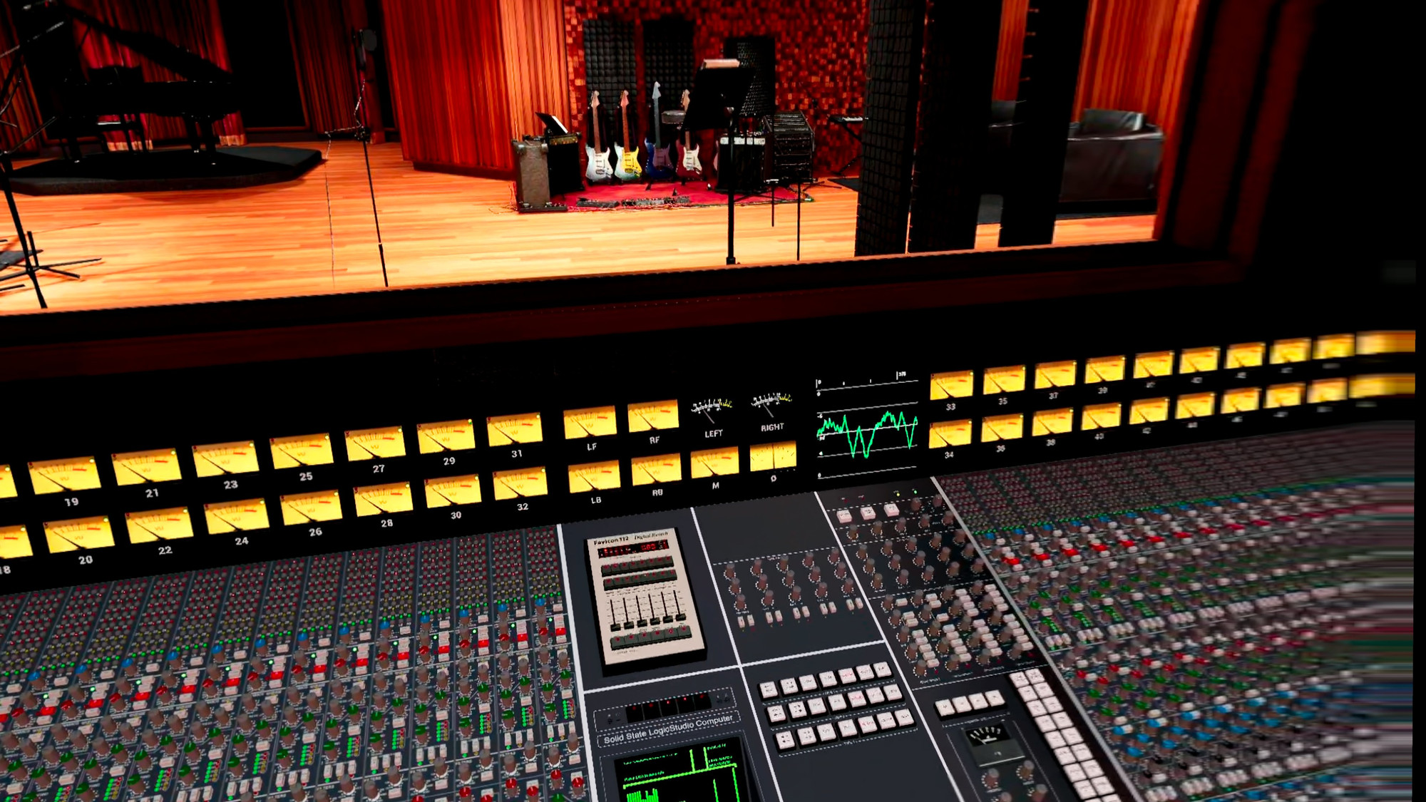 Console POV looking into the live room