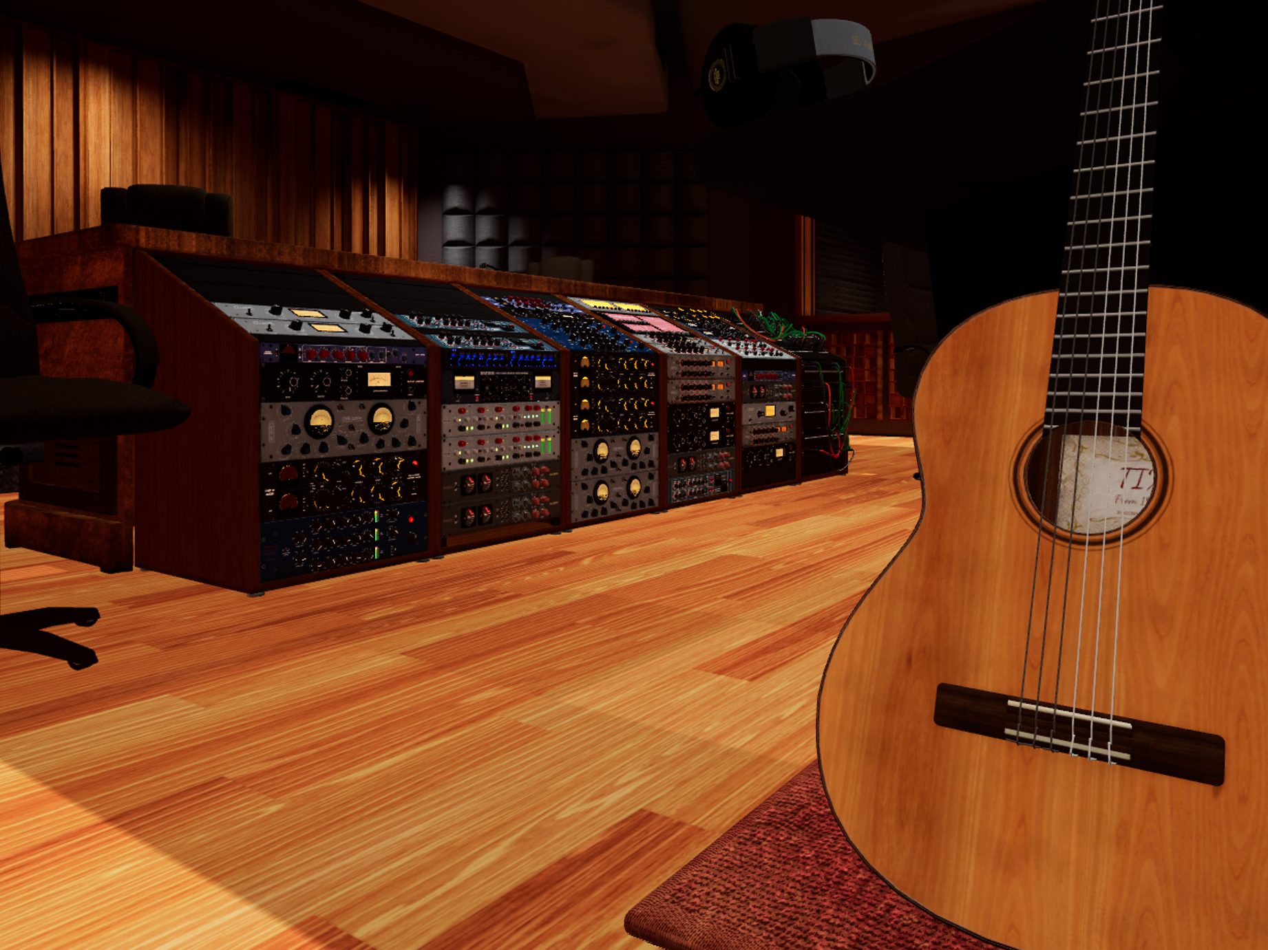 Instruments like acoustic guitar and outboard gear like compressors, reverbs, delays and external EQ's are readily available.