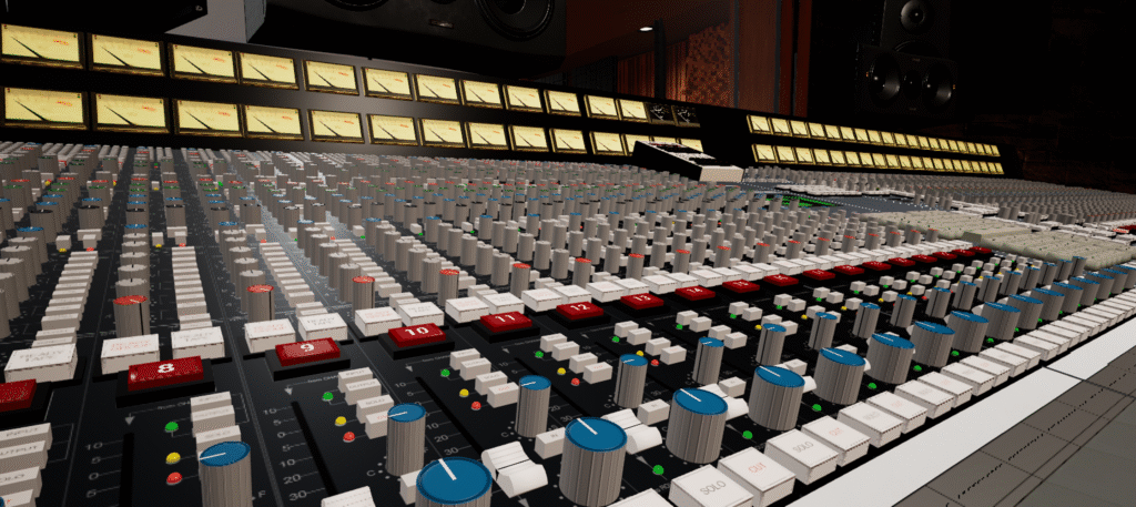 Close up knobs on channel strips