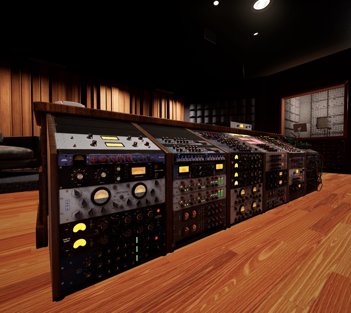 Vintage outboard rack in the virtual studio